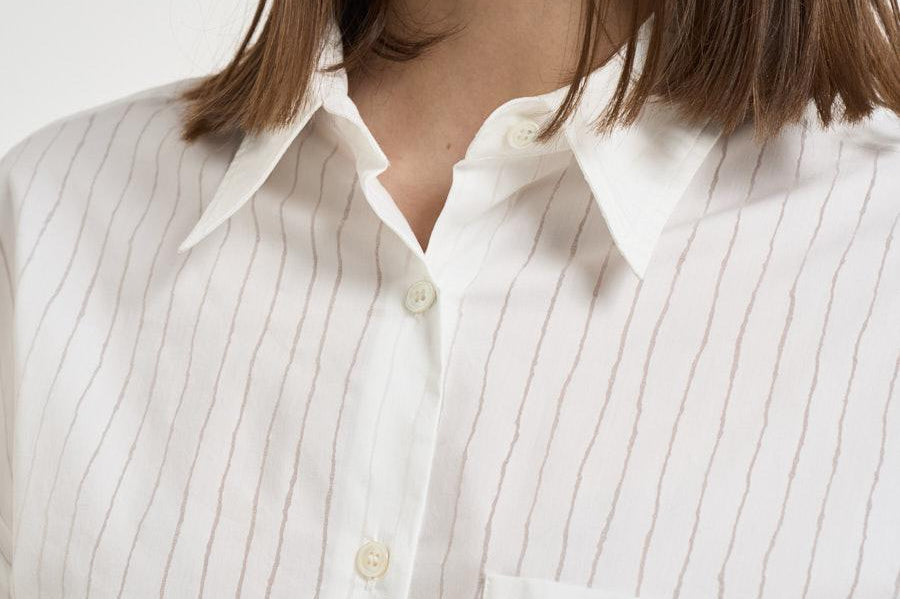 Camicia donna a  righe bianca BLUM PORCELAIN IRO 