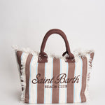 Borsa donna Vanity a righe bianca  marrone VANITY 02597L MC2 SAINT BARTH 