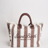 Borsa donna Vanity a righe bianca  marrone VANITY 02597L MC2 SAINT BARTH 