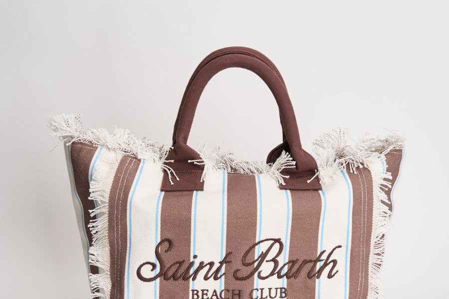 Borsa donna Vanity a righe bianca  marrone VANITY 02597L MC2 SAINT BARTH 