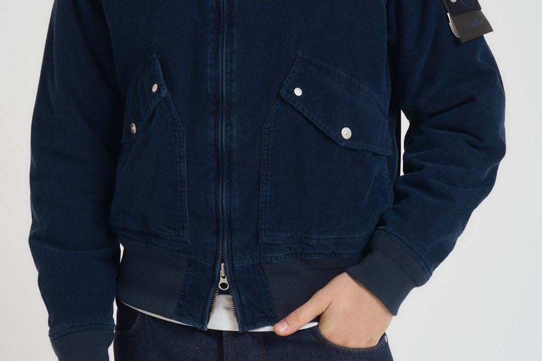 Giacca uomo a costine blu scuro 4100123S0J10 V0021 STONE ISLAND 