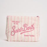Pochette donna Aline in cotone a righe rosa ALINECOTTON 00239L MC2 SAINT BARTH 