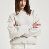 Felpa donna grigia con ricamo e cristalli GUP02716 P00241360665 GOLDEN GOOSE 