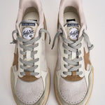 Sneakers uomo Forty2 bianca e marrone GMF00630 F00795711981 GOLDEN GOOSE 