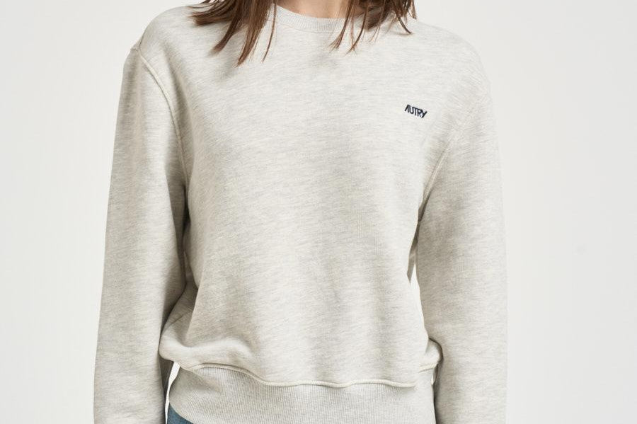 Felpa donna girocollo grigio chiaro SWPW 001M AUTRY 