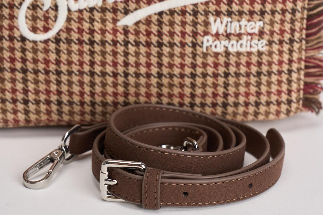 Borsa donna Vanity Mini Wool Pied de Poule marrone VANITYMNWL PDP45 MC2 SAINT BARTH 