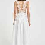 Abito donna lungo con pizzo bianco W06050581 WHITE MAURIZIO MYKONOS 