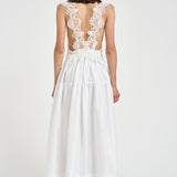 Abito donna lungo con pizzo bianco W06050581 WHITE MAURIZIO MYKONOS 