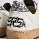 Sneakers donna Ball Star bianca e silver GWF00117 F00377311325 GOLDEN GOOSE 