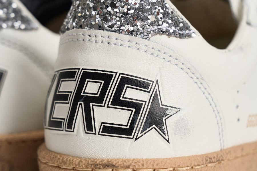 Sneakers donna Ball Star bianca e silver GWF00117 F00377311325 GOLDEN GOOSE 