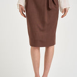 Gonna donna longuette marrone 106449A2W6 EDWENAL78 PINKO 