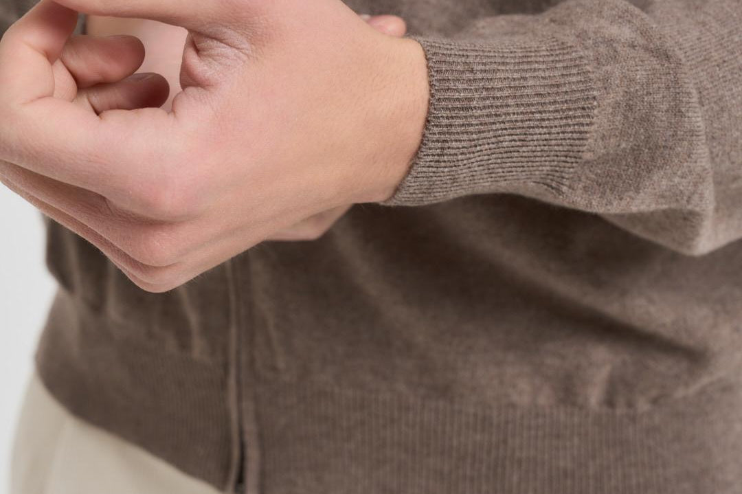 Maglia uomo con zip sabbia FZ1ML WC12R920 FILIPPO DE LAURENTIS 