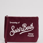 Pochette donna Aline Corduroy in velluto bordeaux ALINE COURD45 MC2 SAINT BARTH 