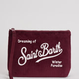 Pochette donna Aline Corduroy in velluto bordeaux ALINE COURD45 MC2 SAINT BARTH 