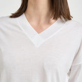 Maglia donna scollo a V bianca JV000015D 520561000 HERNO 