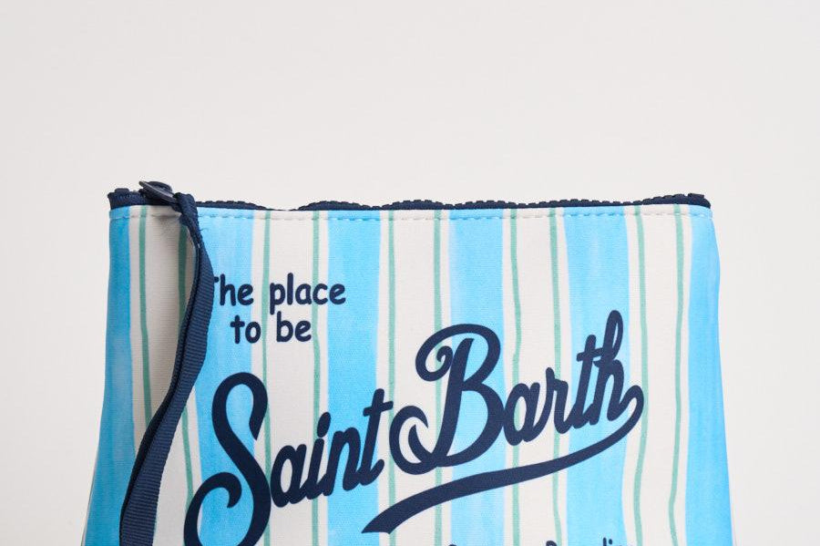 Pochette donna Aline a righe azzurra e bianca ALINE 00925L MC2 SAINT BARTH 