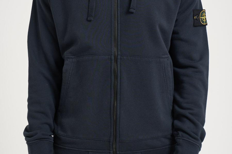 Felpa uomo con zip blu 6100061 S0051V0020 STONE ISLAND 
