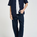 Camicia uomo manica corta blu SH247 CO264NY DROLE DE MONSIEUR 