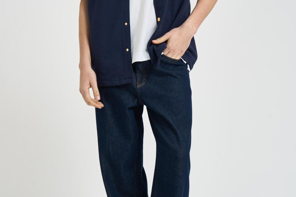 Camicia uomo manica corta blu SH247 CO264NY DROLE DE MONSIEUR 