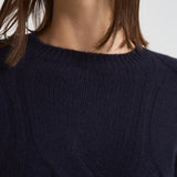 Maglione girocollo trecce donna Nils blu NILS 80MARINEFONCE KUJTEN 