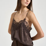 Top donna satinato marrone NEWIN BRO6326S IRO 