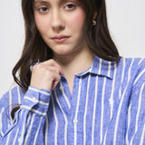 Camicia donna a righe blu 211935130 005 RALPH LAUREN 