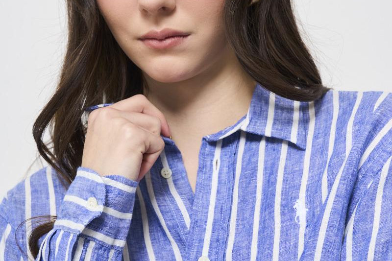 Camicia donna a righe blu 211935130 005 RALPH LAUREN 