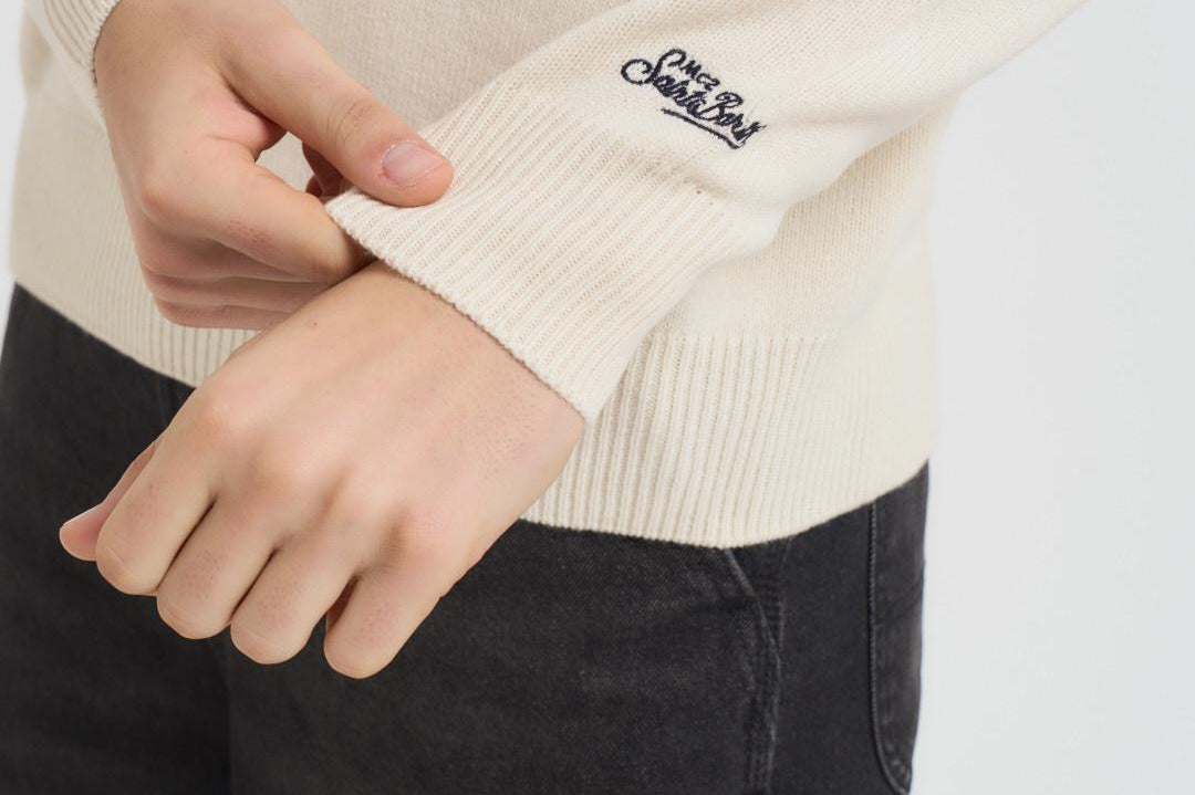 Maglia uomo girocollo panna HERONC STMORITZSKI10 MC2 SAINT BARTH 