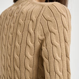 Cardigan donna a trecce cammello 211971868 502 RALPH LAUREN 