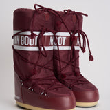 Stivale donna da neve alto in nylon bordeaux 1400440 D013BURGUNDY MOON BOOT 