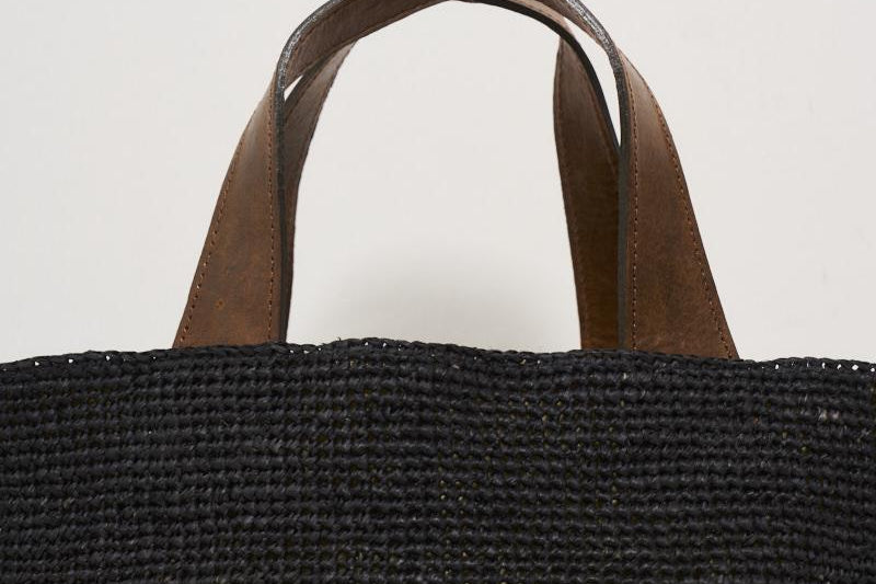 Borsa donna Mirozy in rafia nera MIROZY BLACK IBELIV 