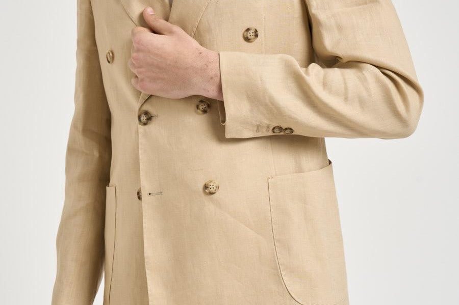 Abito uomo beige in lino MERINI ABS707BEIGE ACCADEMIE TESSILI 
