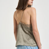 Top donna satinato verde oliva NEWIN OLIVEGREEN IRO 