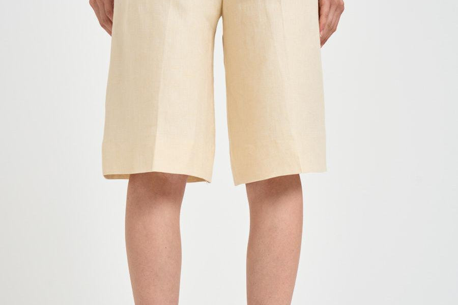 Bermuda donna in lino panna 171954 D7058304 INCOTEX 