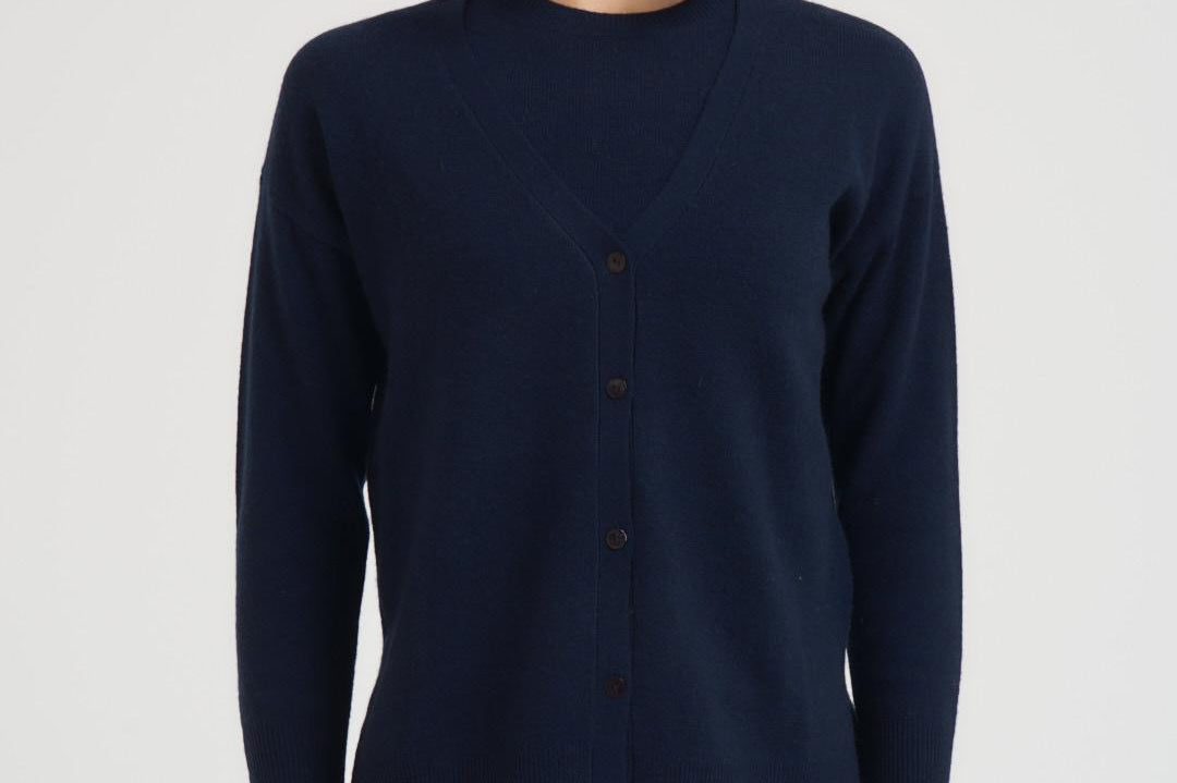 Cardigan donna blu notte. GIUSEPPA NAVY ABSOLUT CASHMERE. 