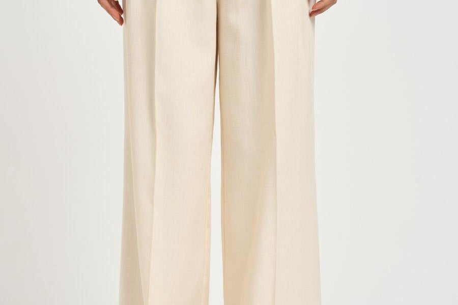 Pantalone donna gamba larga avorio 106918 A2W6C00 PINKO 