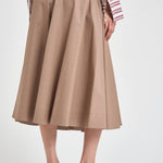 Gonna donna midi in cotone beige 101956 D6594600 INCOTEX 