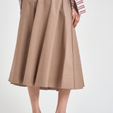 Gonna donna midi in cotone beige 101956 D6594600 INCOTEX 
