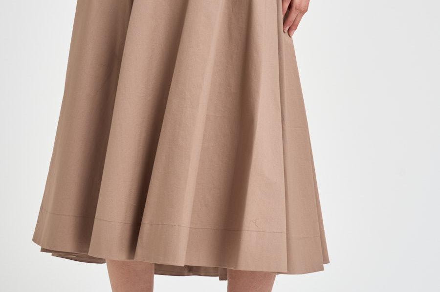 Gonna donna midi in cotone beige 101956 D6594600 INCOTEX 