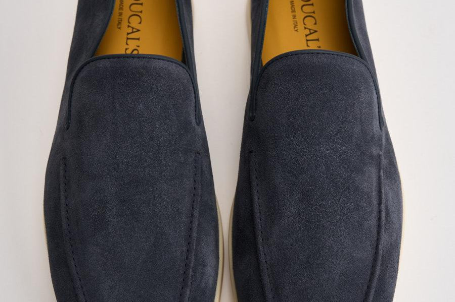 Mocassino uomo in suede blu 3413 VISONEB15 DOUCAL'S 