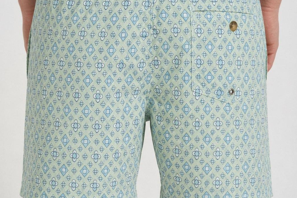 Costume uomo stampa geometrica verde acqua JOYFULLT 55 MC2 SAINT BARTH 