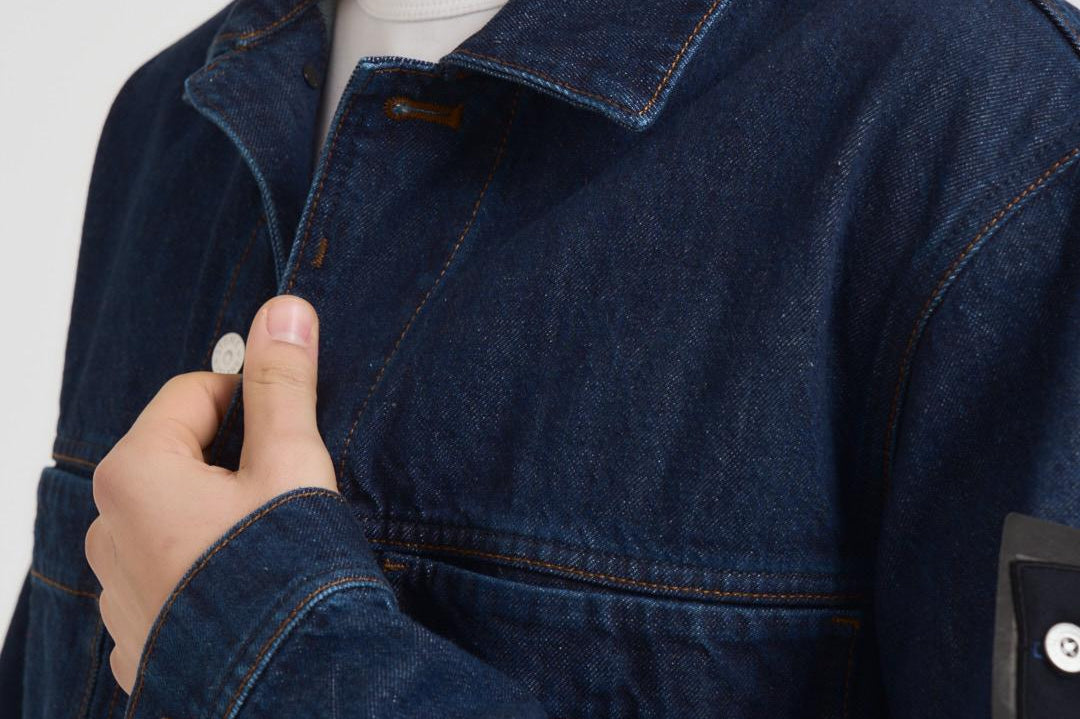 Giacca uomo stile camicia in denim scuro Q100027S00J7 VJ201 STONE ISLAND 