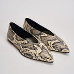 Ballerina donna in pelle stampata pitonata MOAP8MFL CREAMY AEYDE 