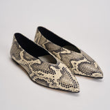 Ballerina donna in pelle stampata pitonata MOAP8MFL CREAMY AEYDE 