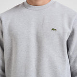 Felpa uomo girocollo in pile grigia SH9608 CCA LACOSTE 
