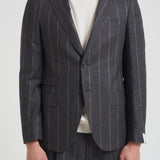 Abito uomo monopetto gessato grigio 2442+8364 535102 LUIGI BIANCHI 