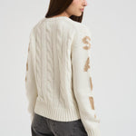 Maglia donna a trecce panna MALMO STB10 MC2 SAINT BARTH 