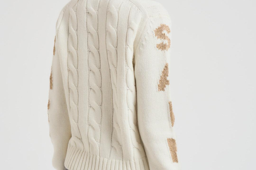 Maglia donna a trecce panna MALMO STB10 MC2 SAINT BARTH 