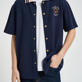 Camicia uomo manica corta blu SH247 CO264NY DROLE DE MONSIEUR 