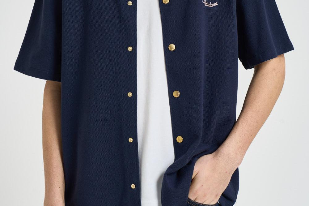 Camicia uomo manica corta blu SH247 CO264NY DROLE DE MONSIEUR 